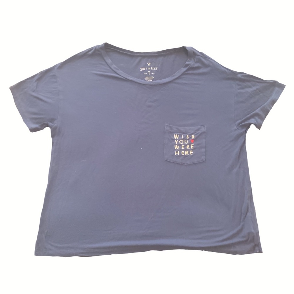 AE soft & sexy “wish you were here” crop top